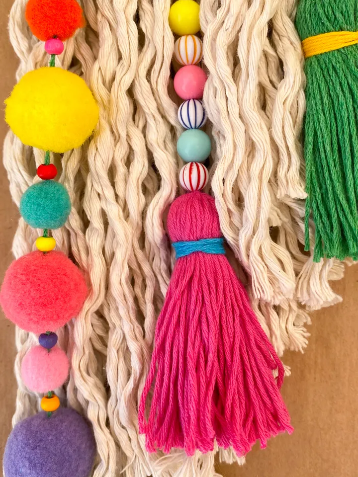 Colorful wall decor, Hippie room decoration, Macrame rainbow with evil eye, Funny gift, Boho home decor