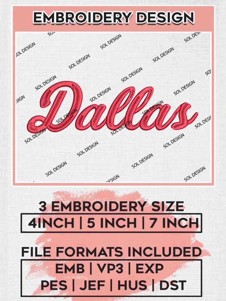 NCAA Dallas Team Logo Embroidery Design Files, NCAA SMU Mustangs Machine Embroidery, NCAA Teams, 3 sizes, NCAA Machine embroidery designs, Digital Download