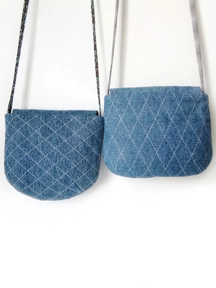 Handcrafted Mini Embroidered Denim Crossbody Purses for Women: Small Shoulder Bags, Cross Body Handbags - Unique Handmade. FREE SHIPPING!