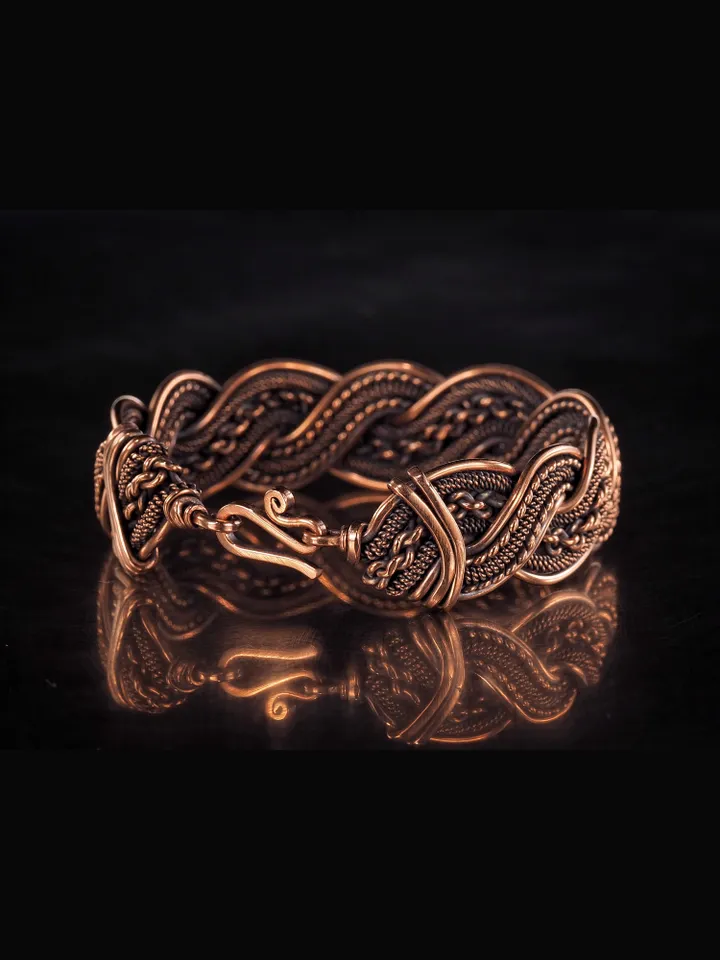 Wire wrapped copper bracelet for woman Antique style copper jewelry WireWrapArt