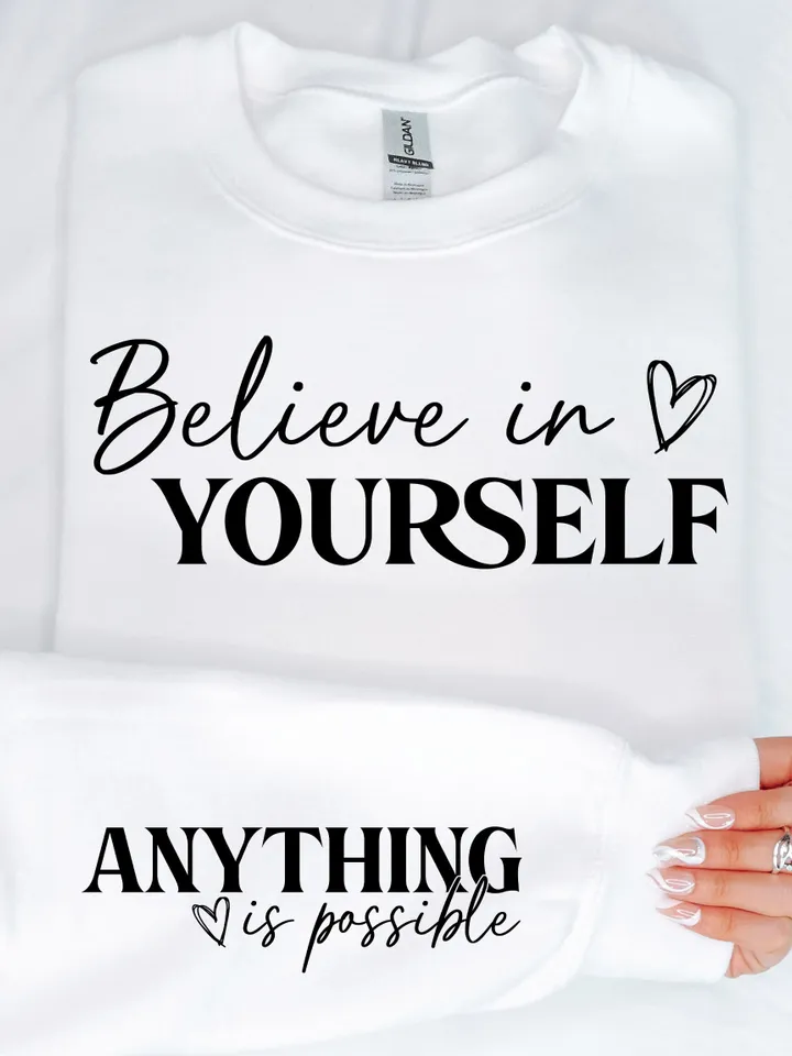 Anything Is Possible SVG, Believe In Yourself svg, Front Back svg, Sleeve svg, Strong Woman svg, Inspiring svg, trendy sleeve cut file png