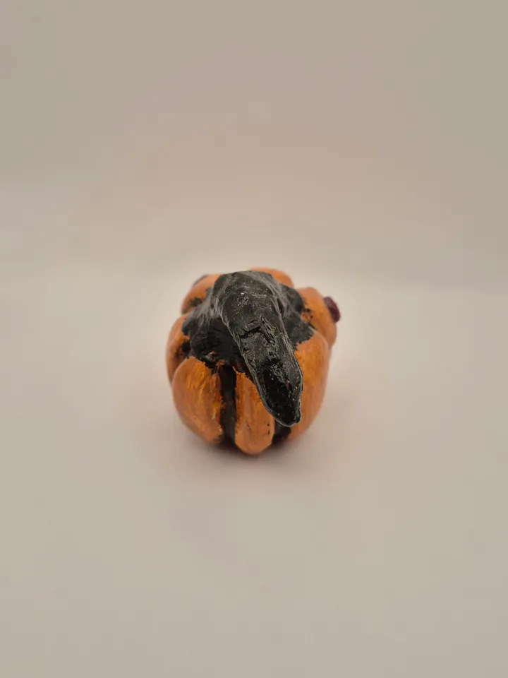 Pumpkin "The Kidnapper" made of polymer clay