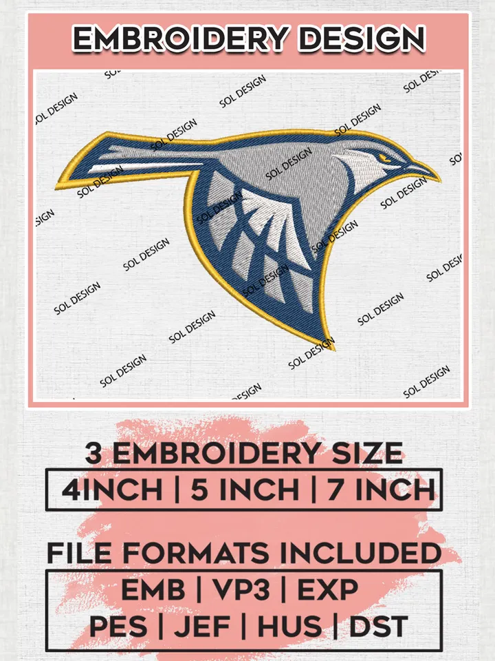 NCAA Chattanooga Mocs Team Mascot Logo Embroidery Design Files, NCAA Chattanooga Mocs Machine Embroidery, NCAA Teams, 3 sizes, NCAA Machine embroidery designs, Digital Download