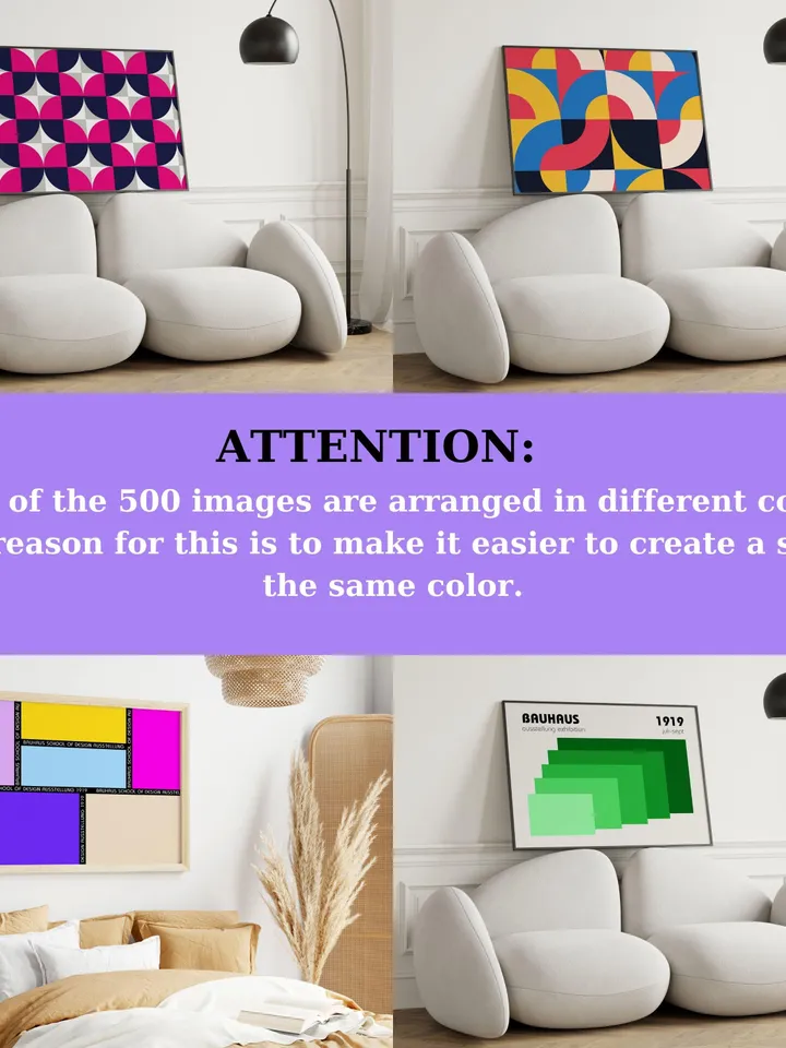 Bauhaus Horizontal Art set of 500 premium printable wall art prints mid century modern minimalist abstract geometric bundle digital download