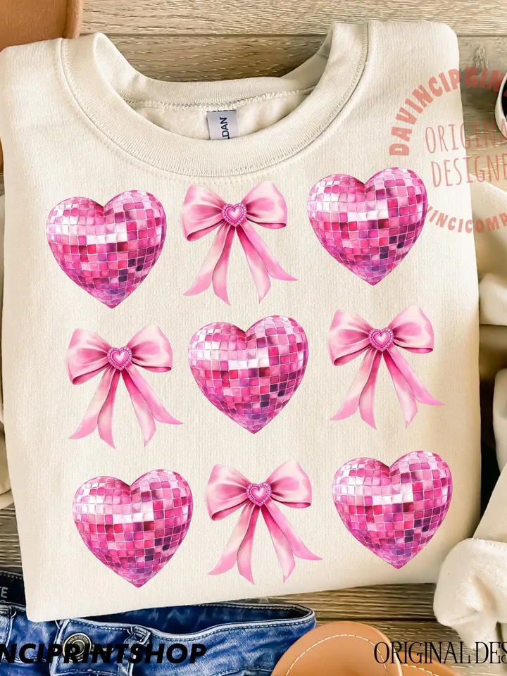 Valentines Day Png, Valentine Coquette Png, Valentine Heart Png, Disco Valentine Heart Png, Pink Valentines png, Love png, Heart png design