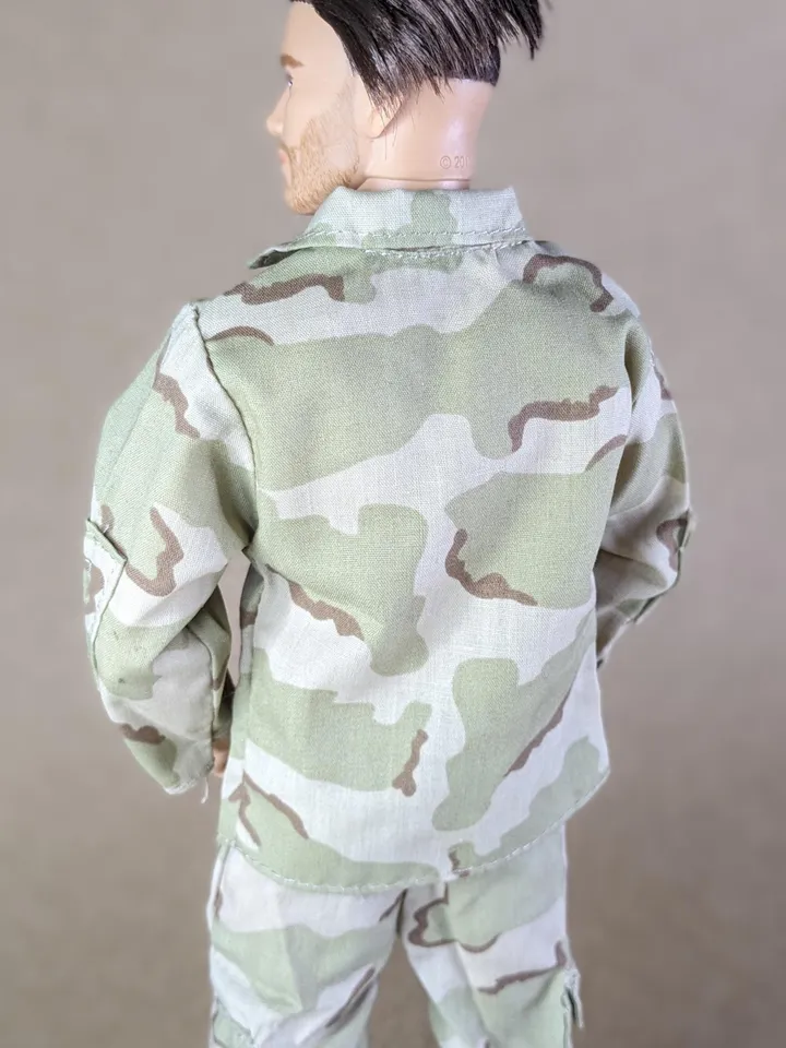 Khaki military-style jacket & pants for fashion male dolls (long sleeve)