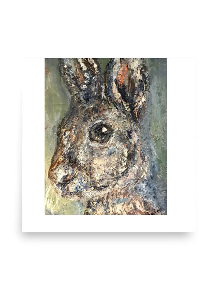 Bunny poster from my original oil painting,kids room decoration,unique handmade posters,funny animals gifts,gift for childrens room,wall art