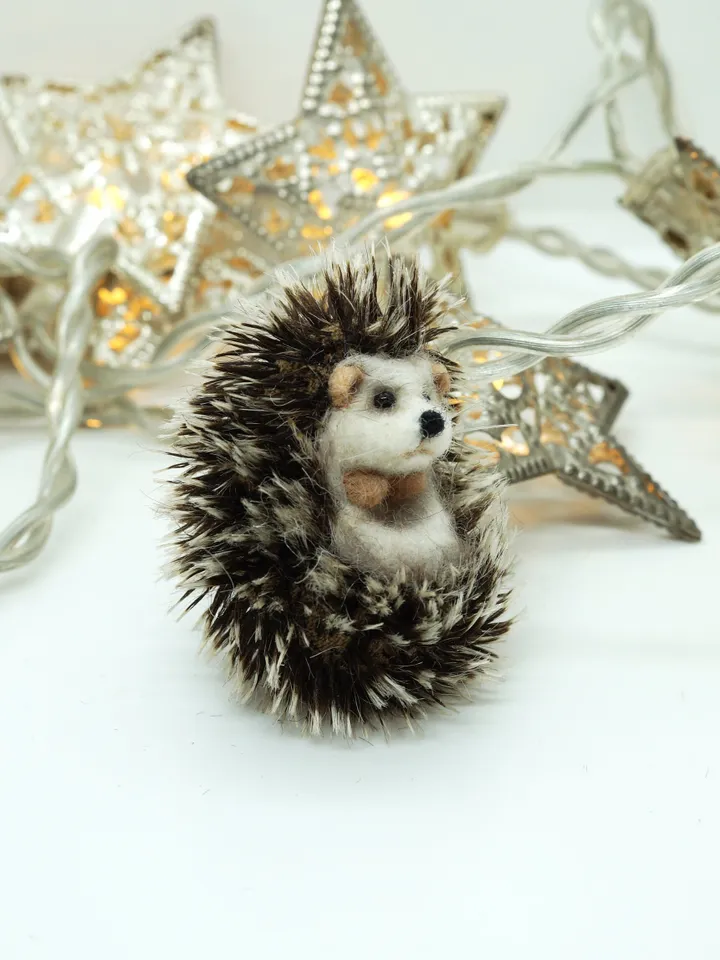 Horatio the hedgehog, miniature needle felted animal, ships from the US