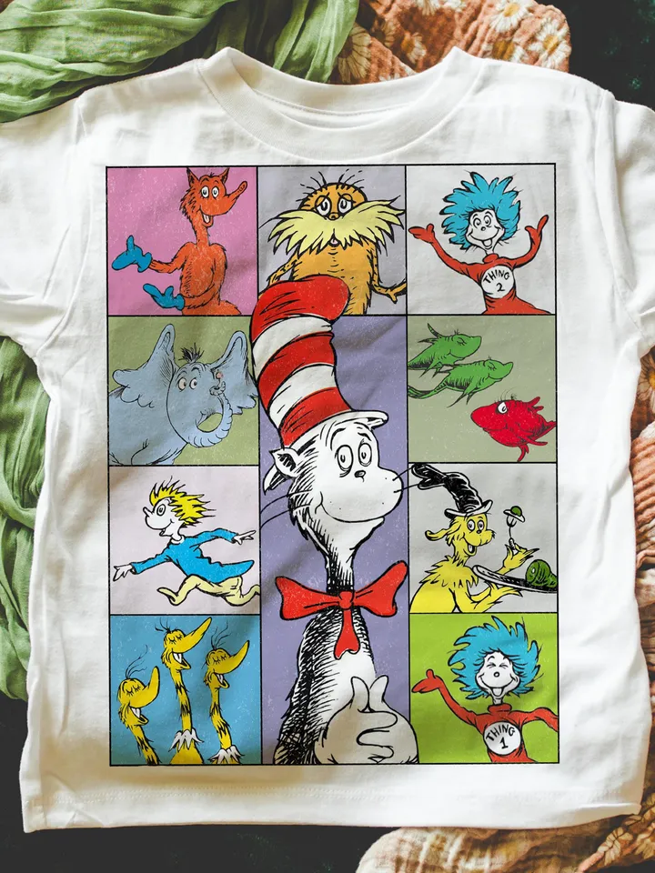 Read Across America Day png, One fish two fish, Dr.susse Png, Red fish blue fish, Reading Day png, Teacher gift png, Toddler seuss shirt png