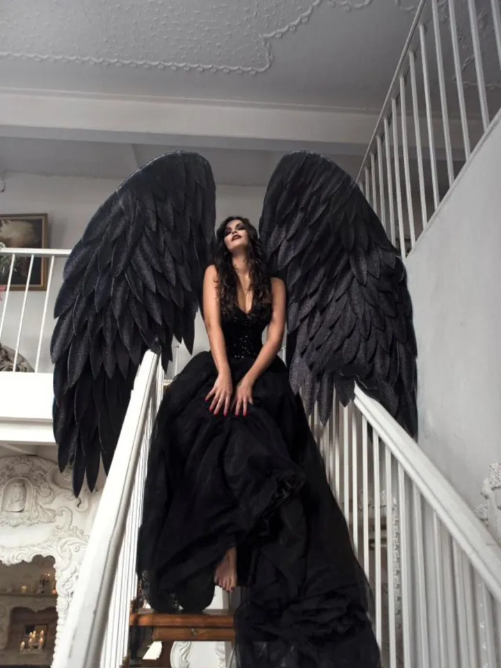black wings, black angel wings, halloween wings, maleficent wings, costume wings, cosplay