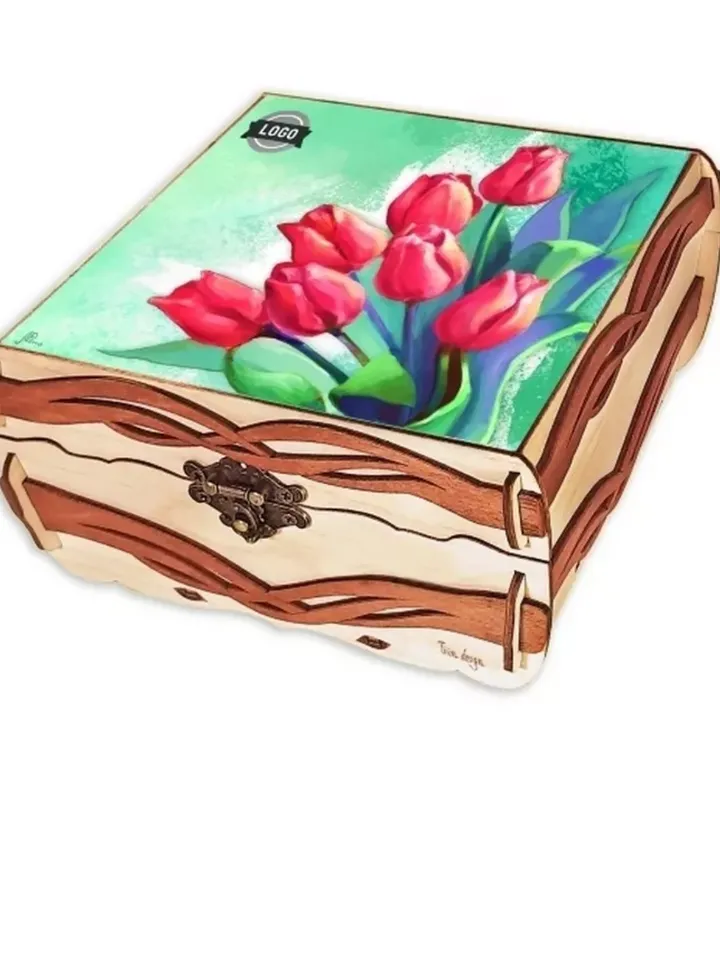 Gift set box with honey "Tulips"