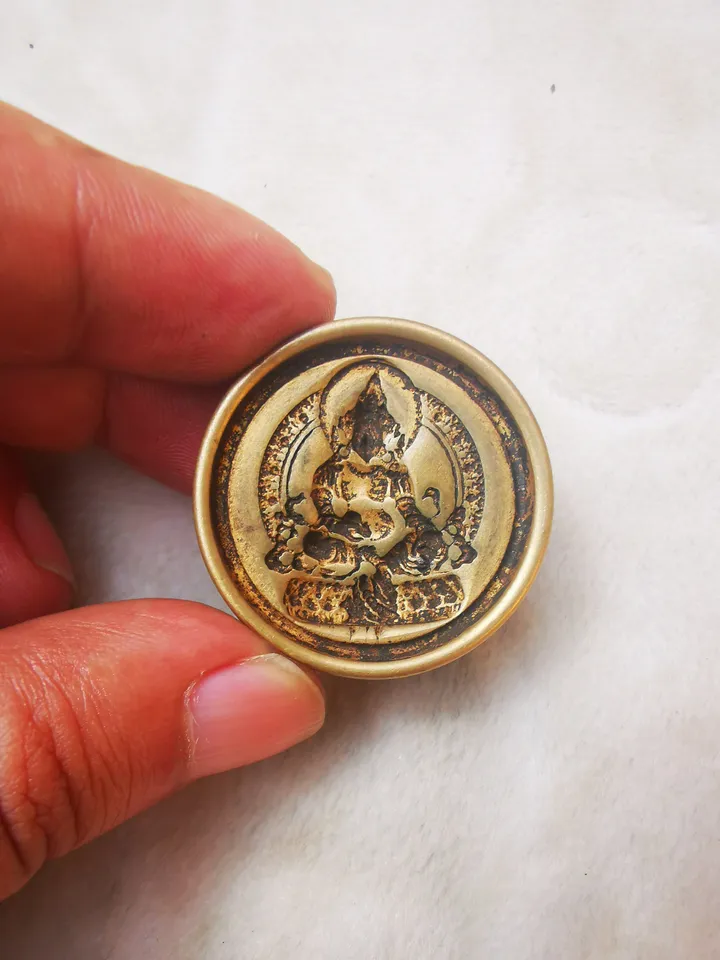 Gandhanra Old Tibetan Buddha Statue Tsa Tsa Mold,Copper Mould For Making Clay Buddha Statue, DIY Tsha Tsha Statue