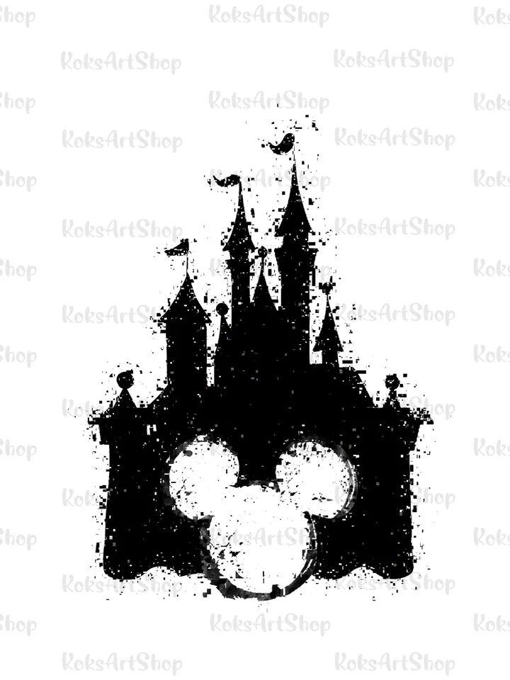 PNG замок с мышиными ушками, мышиные уши, мышь, семейный отдых png, волшебное королевство png, мышиные уши черный клипарт