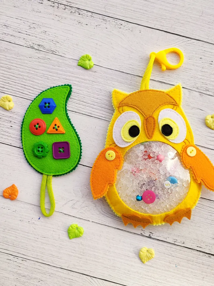 Owl I spy bag pattern & tutorial, I spy game felt pattern, Montessori travel toys, Autism sensory toys PDF, Felt Sewing pattern baby