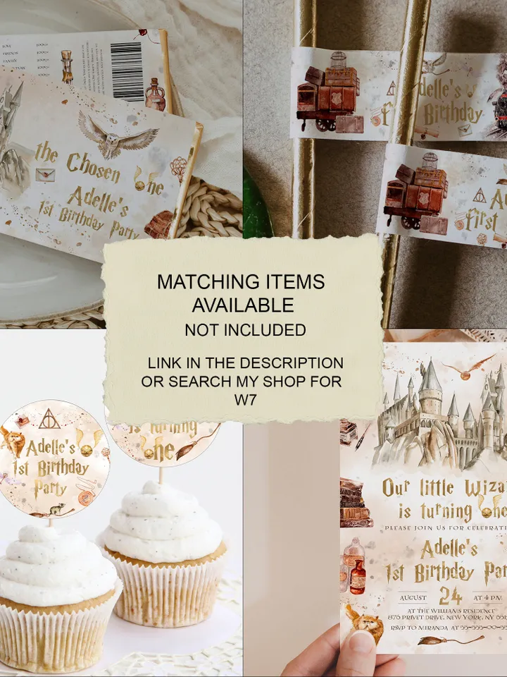 The Chosen One Birthday Party; Monthly Banner Wizard Birthday Party; Magic School 1st Birthday; Editable Wizarding World Photo Banner; W7