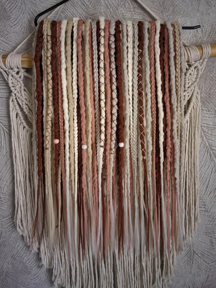 Boho Synthetic Dreadlock Extensions in Earthy Tones Handmade Double Ended Dreads for Festival Hair Braided Set