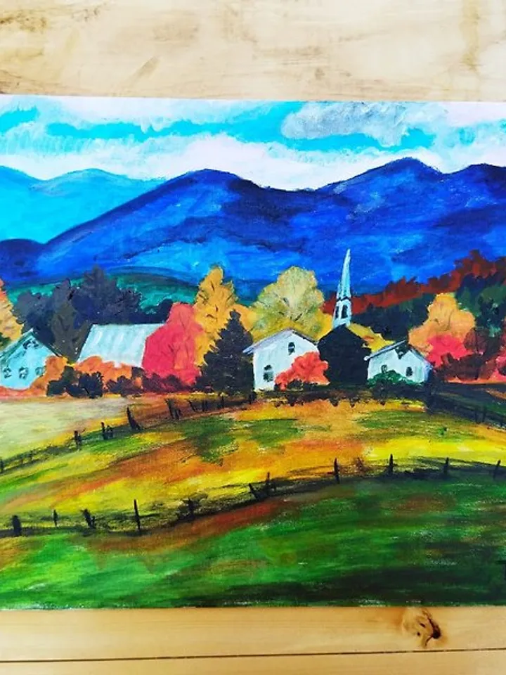 painting rustic landscape wall decoration rustic landscape impressionism