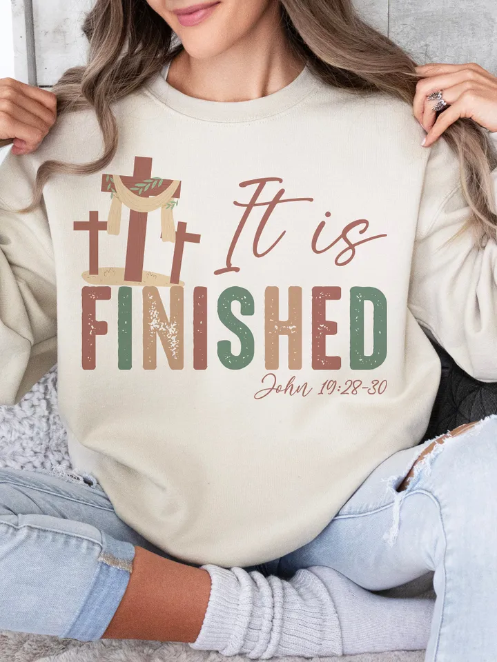 It is Finished John 19:28-30 Easter PNG digital file Jesus png, Easter Christian Sublimation Designs Download, Happy Easter Day Png