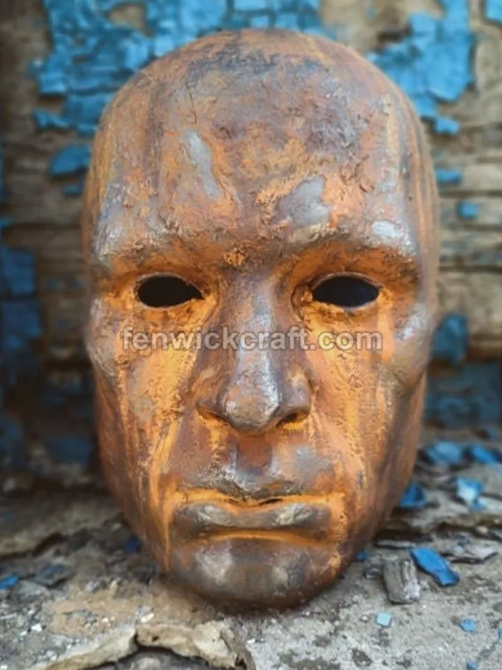 Rusty Iron Man Mask / Vintage Metal Mask