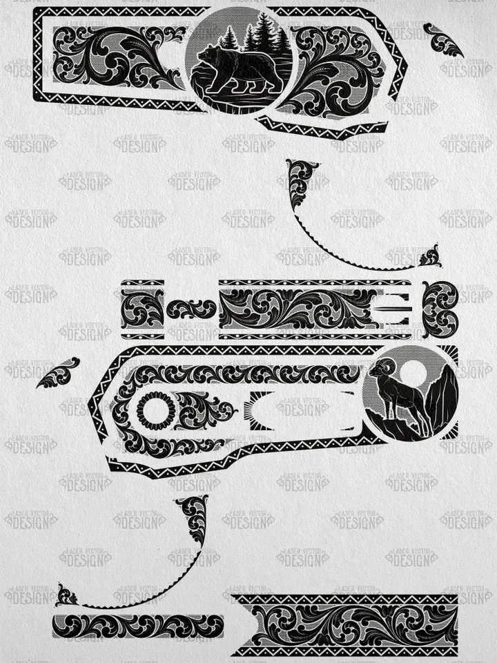 VECTOR DESIGN Winchester 1886 Mountain Ram and Bear