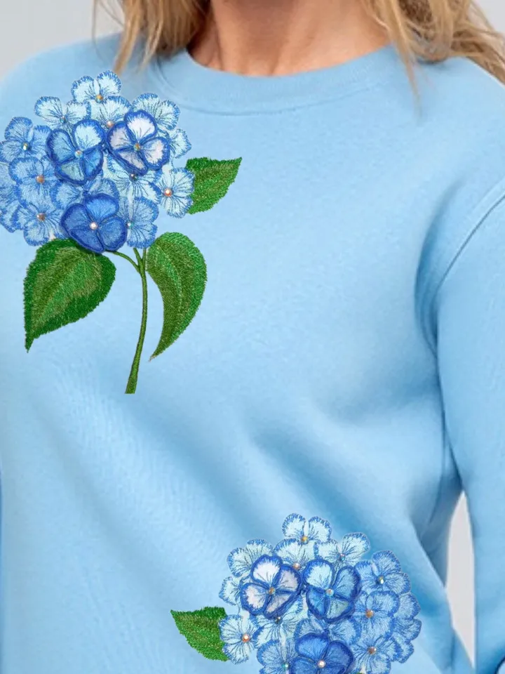 Hydrangea 3D flowers set machine embroidery designs digital embroidery pattern home and clothing décor embroidery motif 3D embroidery design