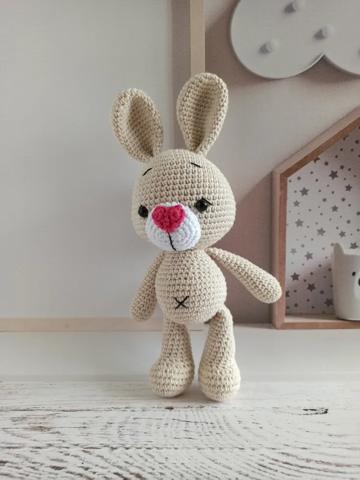 Hand woven bunny,stuffed toys animals, Christmas gift for kids, first toy,