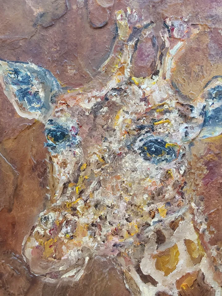 Oil painting on canvas "Giraffe" 50x100cm (20x40 inch)