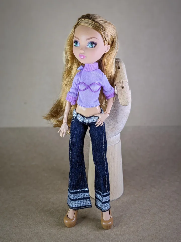 Blue low jeans for 10.5-inch female dolls (MH, EAH)