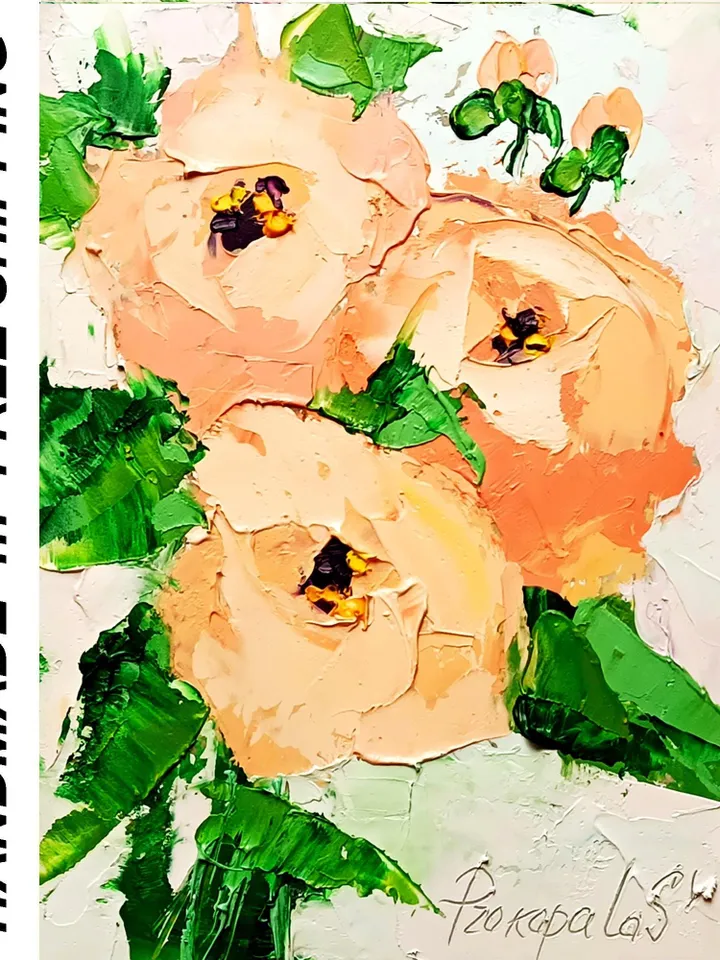 Peony painting Flowers original oil painting Small Original art Peonies wall art Pink peonies artwork Floral New home gifts 7x5 in