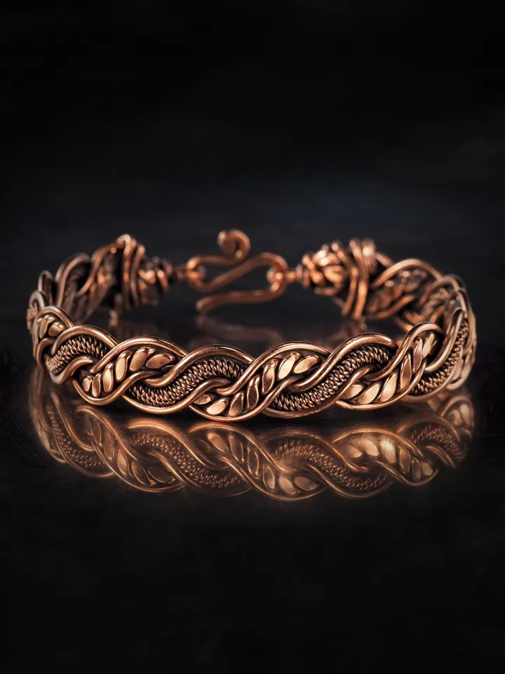 Wire wrapped copper bracelet for woman Antique style copper jewelry WireWrapArt