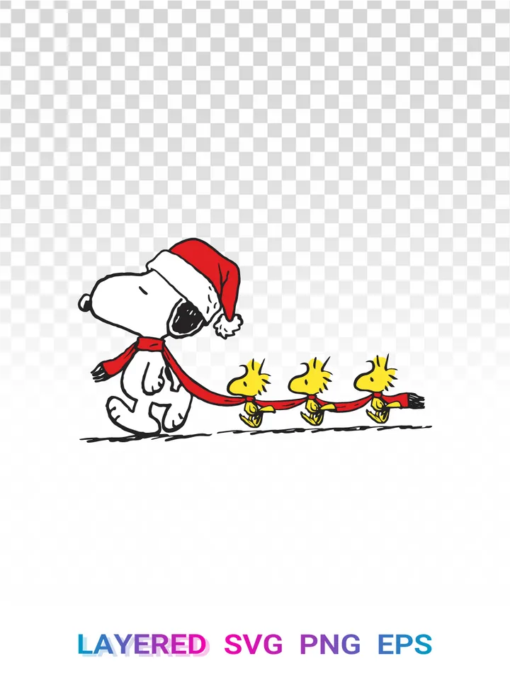 🎅 Snoopy Christmas SVG PNG, Peanuts Woodstock Clipart