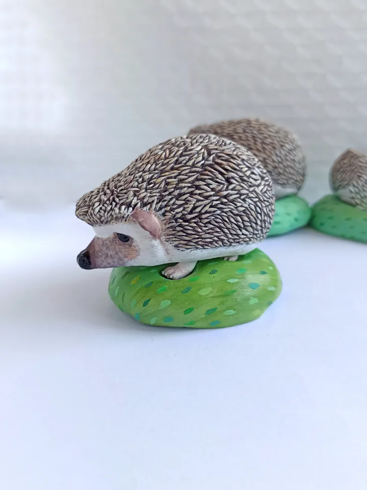 Hedgehog sculpture portrait from photo