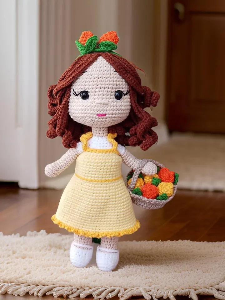 Amigurumi Doll Only Tulip Costume Pdf Pattern Tutorial English, Crochet Tulip Doll Pattern, Cute Knitted Flower Doll for Girls