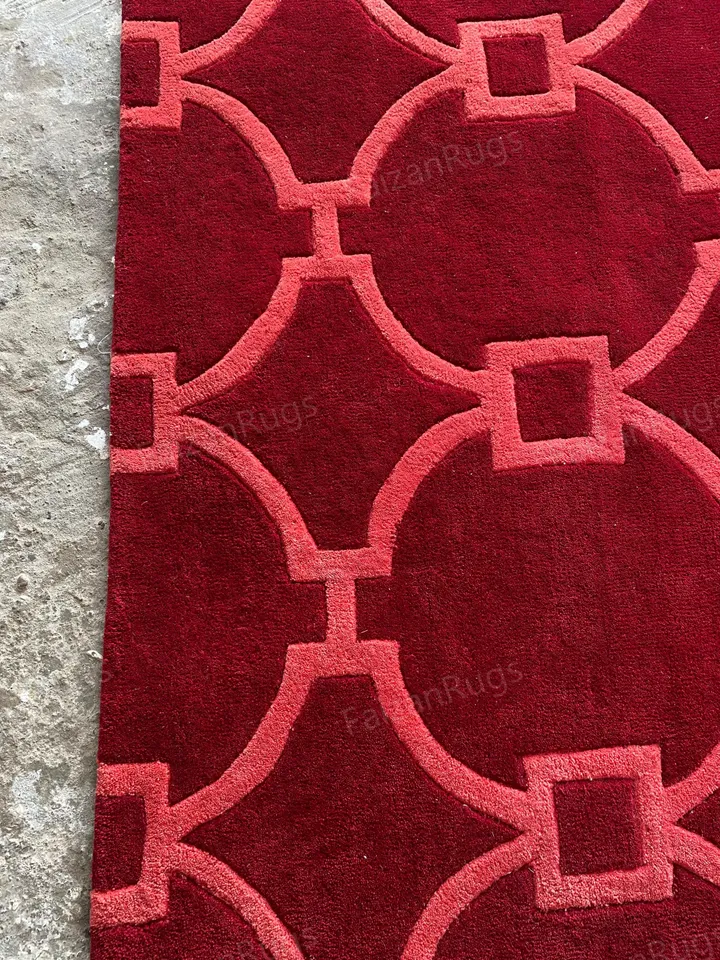 Buy 8x10 Area Red-Shaped Rug | Hand-Tufted 100% Wool Handmade Area Rug | Carpet for Home, Bedroom, Living Room, Kids Room, Custom Rug.