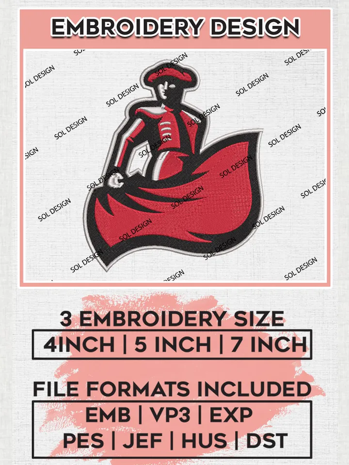 Cal State Northridge Matadors Embroidery Designs, NCAA Logo Machine Embroidery Files, NCAA Cal State Northridge Matadors Logo, NCAA Embroidery Designs, Machine Embroidery Designs, Digital Download