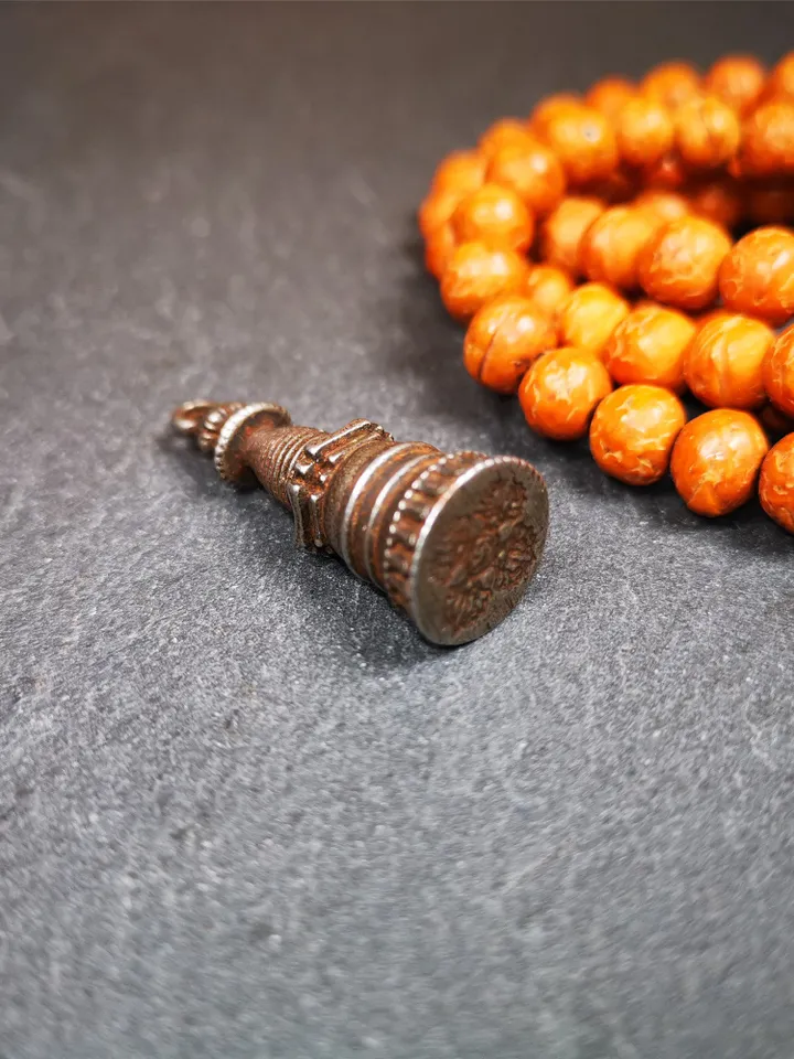 Gandhanra Handmade Tibetan Buddhist Amulet,Stupa,Pagoda,Buddhist Tower Pendant,Made of Cold Iron,1.38 inches