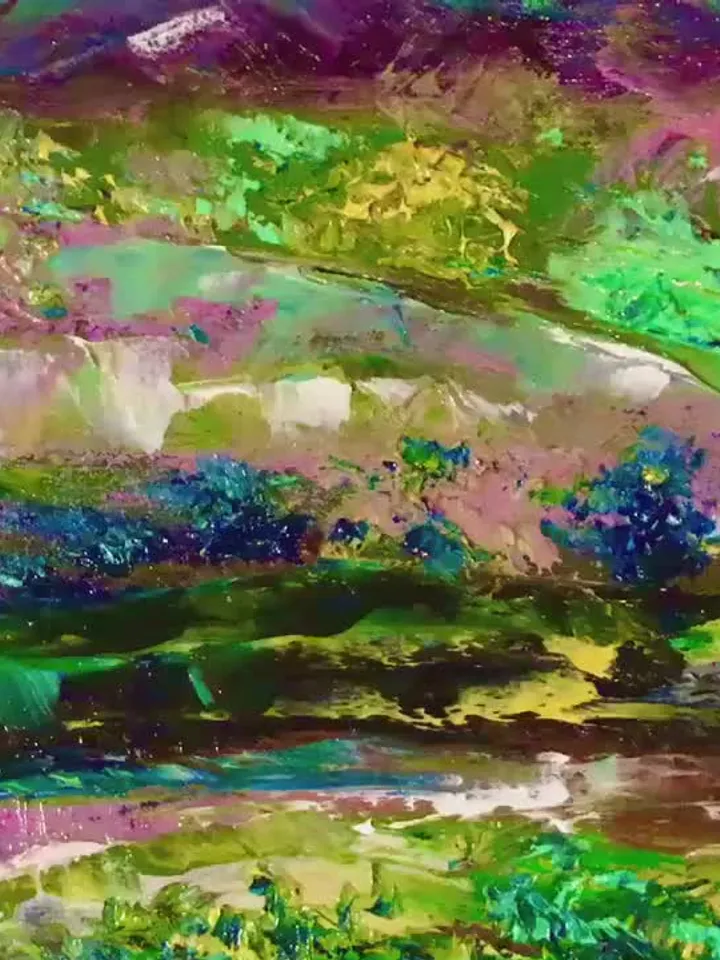 Abstract landscape painting,original oil painting stretched canvas, landscape wall art,home decoration.