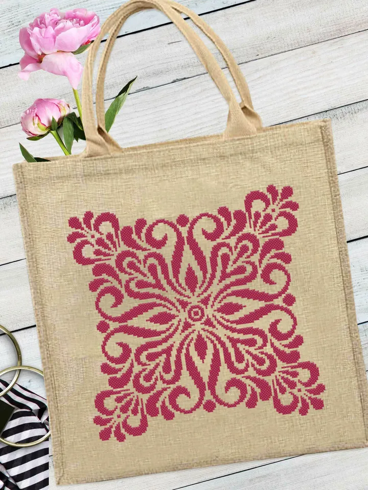Square mandala cross stitch pattern PDF download Flower mandala ornament cross stitch chart, Mandala pattern digital PDF, Home decor #M144