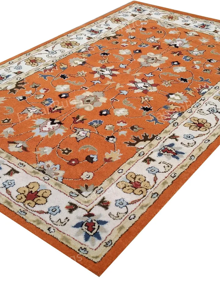 8x10 Abushan Floral Rug Hand Tufted Area Rug Handmade 100% Wool Carving Rugs for Home Living Dining Bedroom Office 8x10 8x11 9x12 12x15
