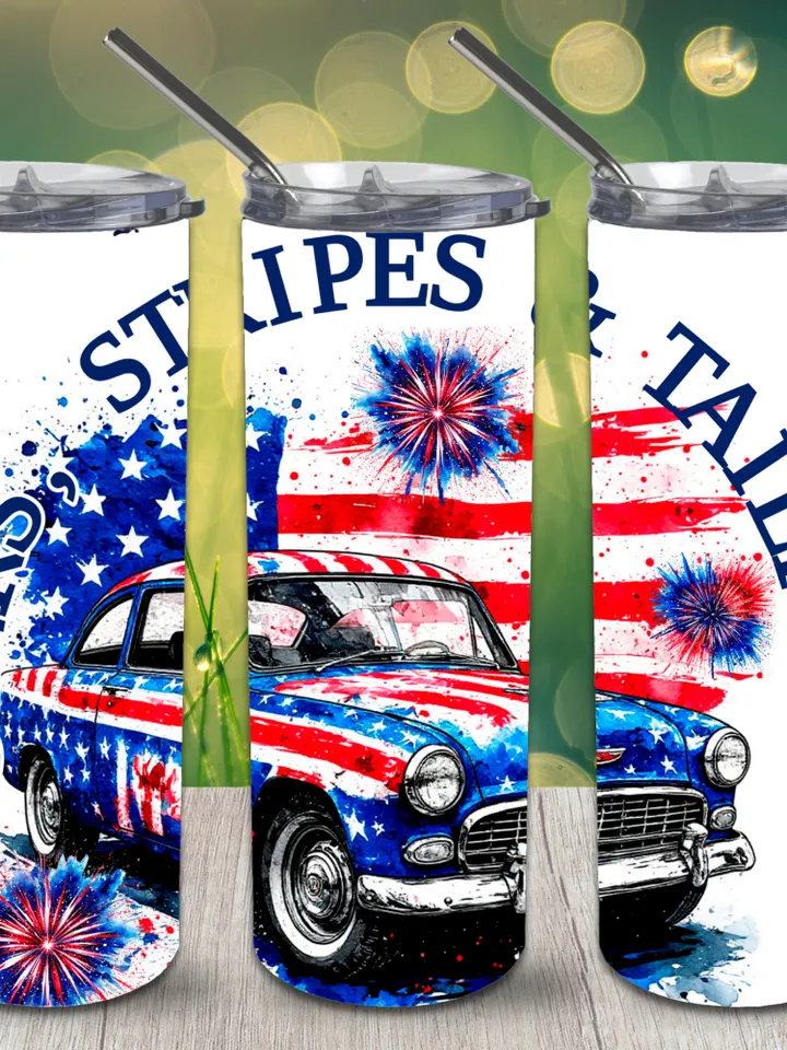 Stars, Stripes & Tailfins Tumbler Wrap