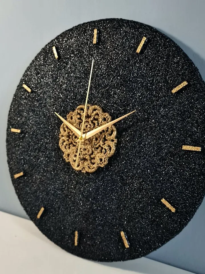 Black and gold stone wall clock Modern wall clock Silent wall clock Luxury clock
