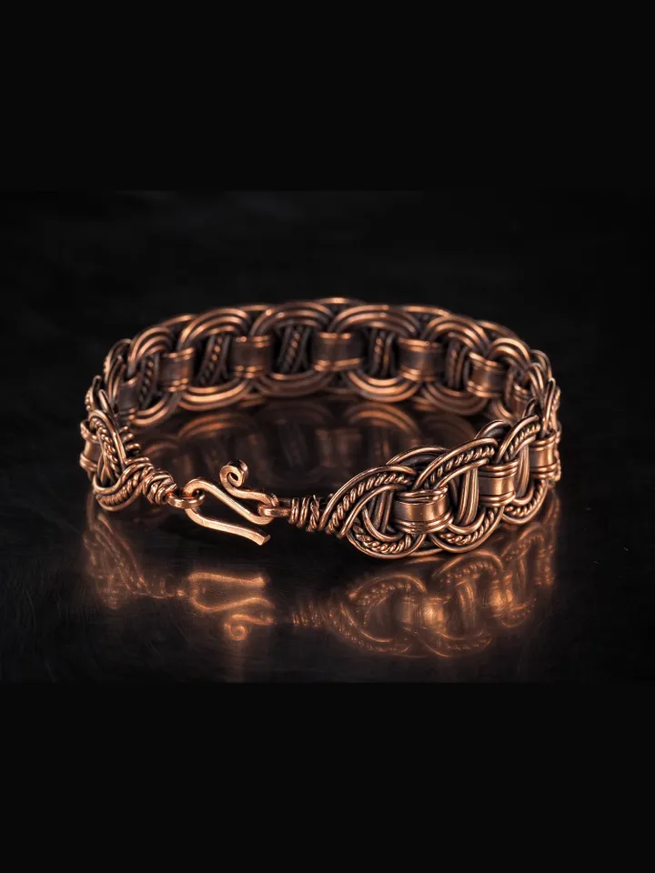 Woven copper wire bracelet Antique style handcrafted copper jewelry Unique gift