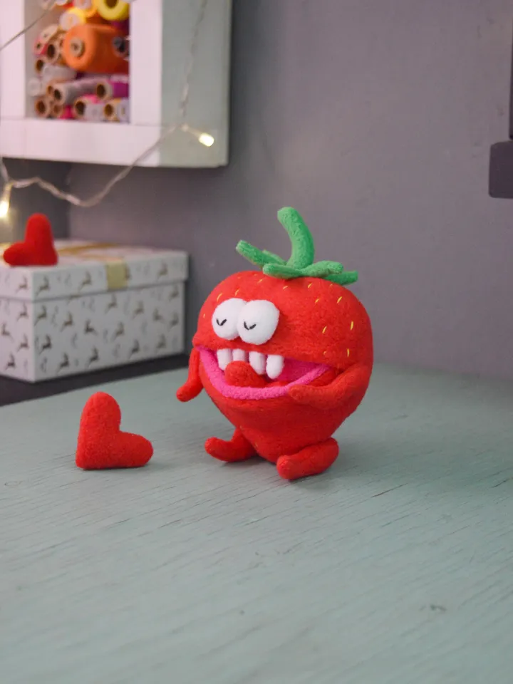 Fleece Plush Toy Pattern – Cute Strawberry Softie PDF