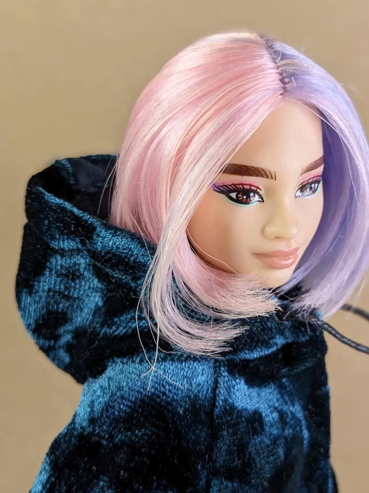 Handmade casual green velvet two-piece set (hoodie and leggings) for 1/6 scale fashion female dolls