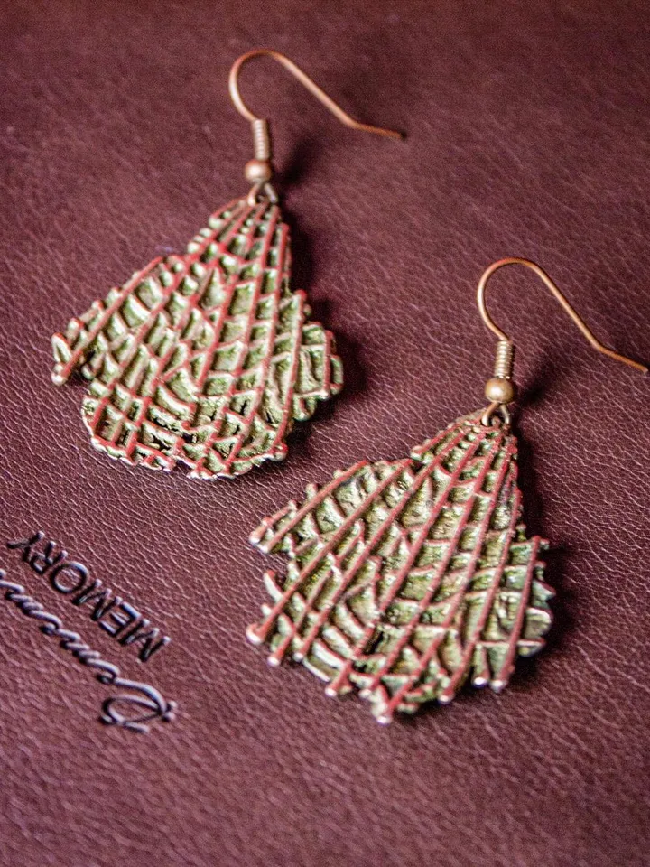 Unique handmade electroformed earrings original gift