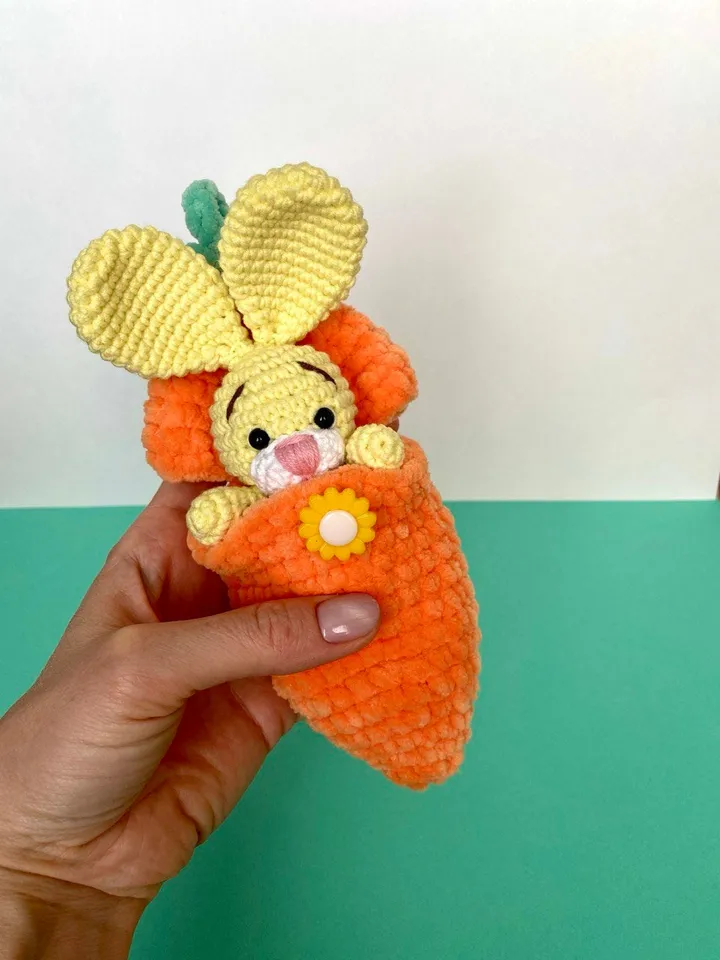 Crochet pattern Bunny in carrot - Easter Amigurumi rabbit pattern - tiny stuffed toy - plush pattern - English Pdf  - Easter gift