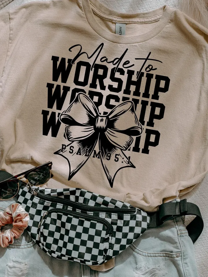 Made To Worship Svg Png, Retro Christian svg, Coquette Bible Verse Svg, nspirational Svg, Motivational svg, Bible Verse svg, Christian svg