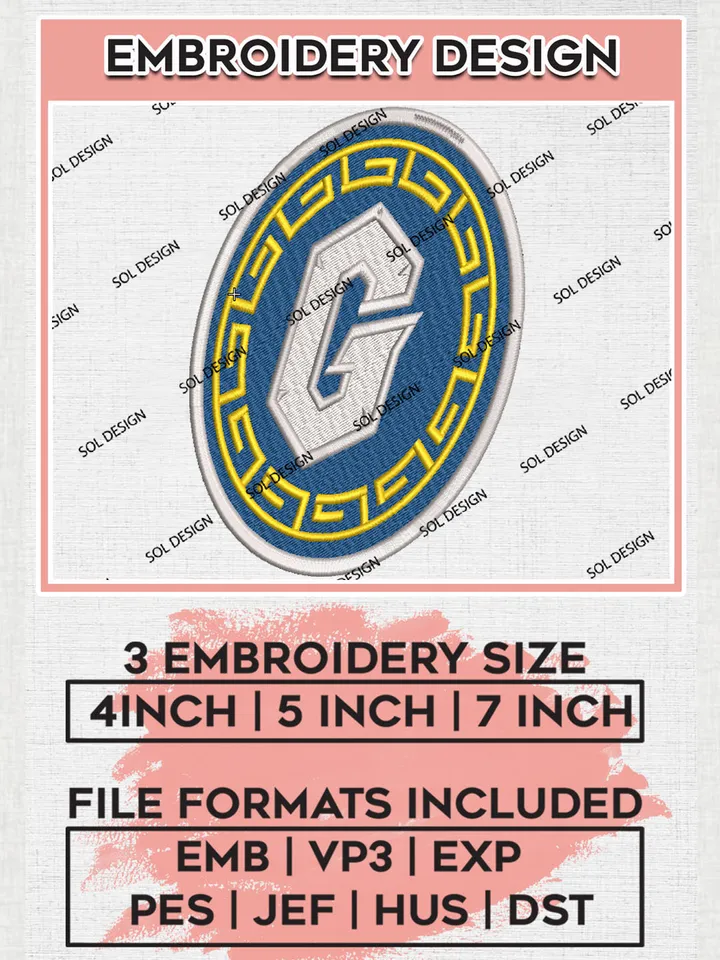 NCAA UNC Greensboro Spartans Team Shield Logo Embroidery Design Files, NCAA UNC Greensboro Spartans Machine Embroidery, NCAA Teams, 3 sizes, NCAA Machine embroidery designs, Digital Download