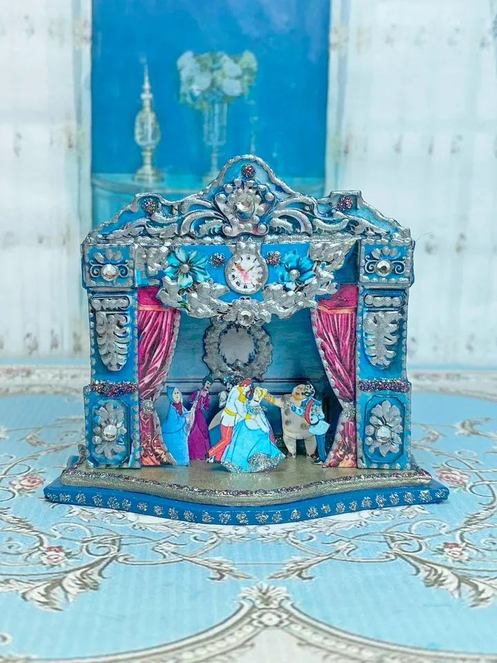 Puppet theater. Theater for a dollhouse. Handmade. Cinderella theater. Author's design.