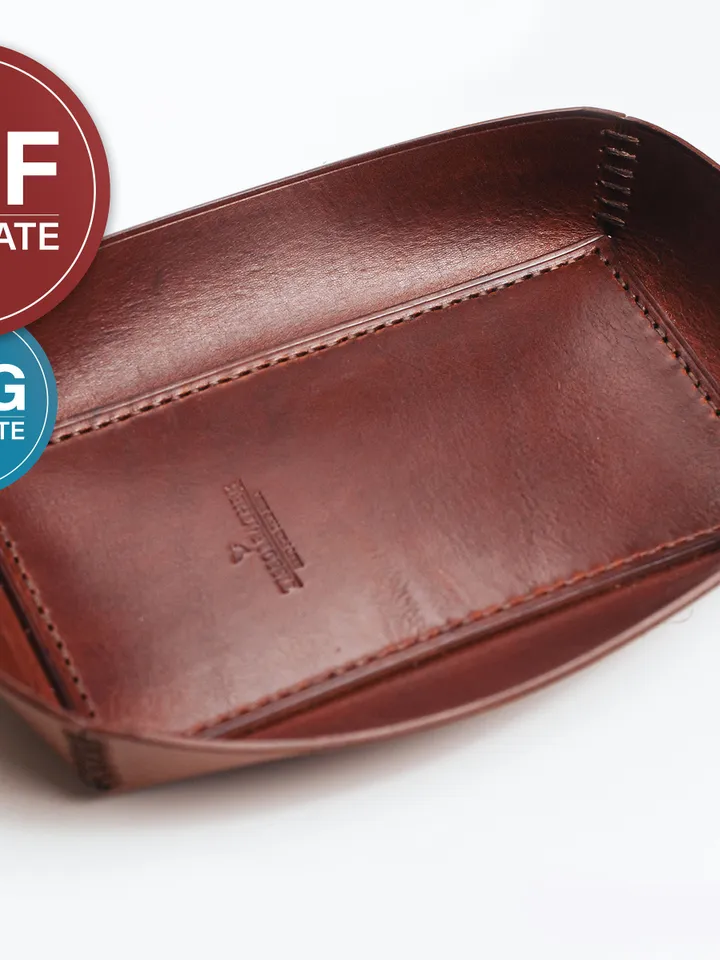 Leather Valet Tray PDF Pattern: Leathercraft Plate & Bowl Template (SVG)